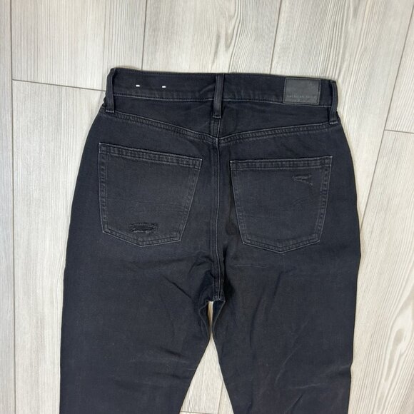 American Eagle Highest Rise 90's Boyfriend Black Wash Jeans Size 4 Distressed - Picture 8 of 10